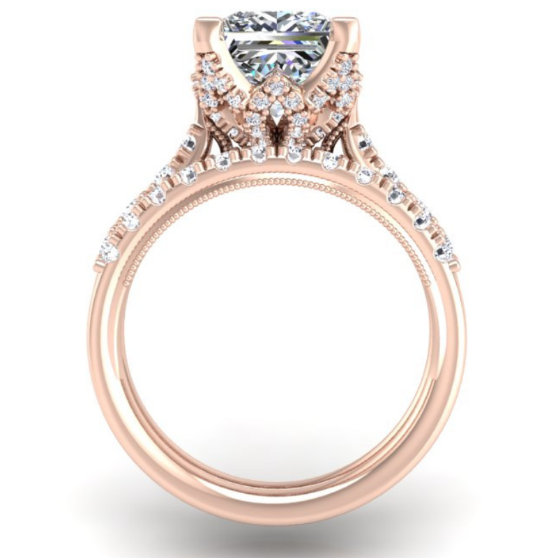 Ben Garelick Astra Galactic Rose Gold 2-Carat Head Princess Diamond Engagement Ring