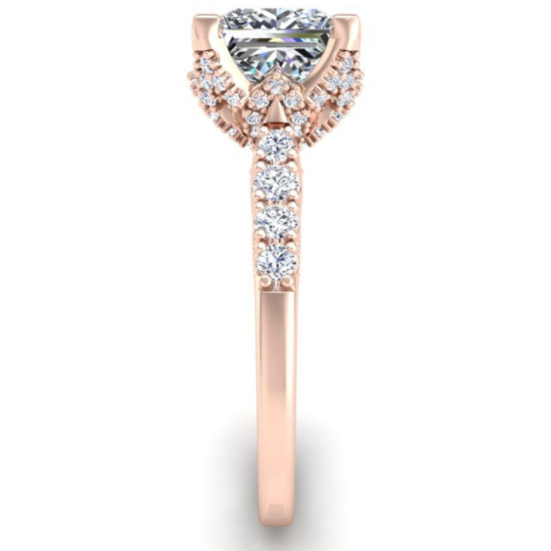 Ben Garelick Astra Galactic Rose Gold 2-Carat Head Princess Diamond Engagement Ring
