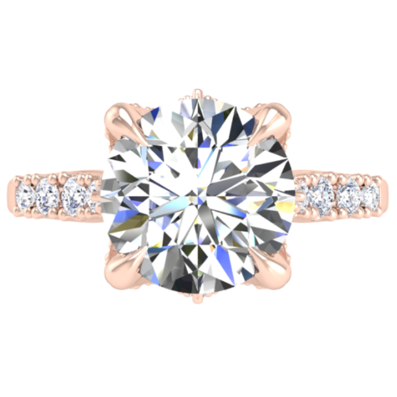 Ben Garelick Astra Galactic Rose Gold Head Round Diamond Engagement Ring