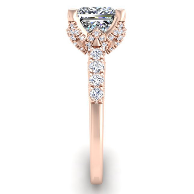 Ben Garelick Astra Galactic Rose Gold 3-Carat Head Princess Diamond Engagement Ring