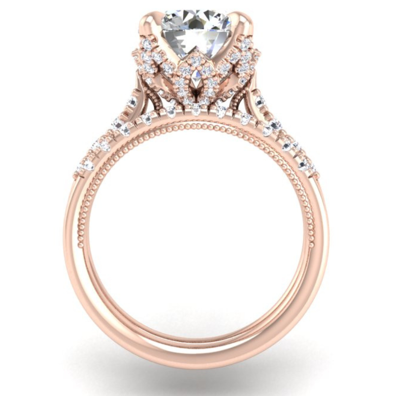 Ben Garelick Astra Galactic Rose Gold 3-Carat Head Round Diamond Engagement Ring