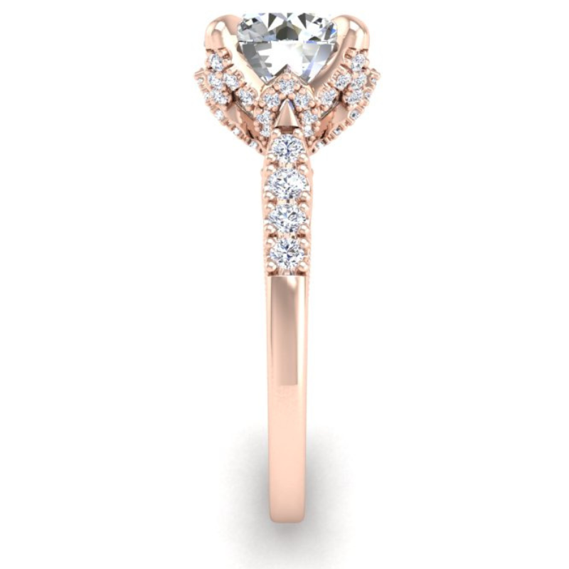 Ben Garelick Astra Galactic Rose Gold 3-Carat Head Round Diamond Engagement Ring