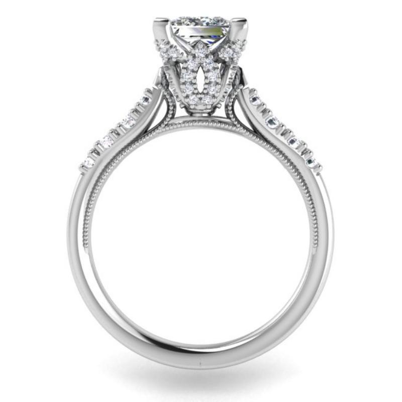 Ben Garelick Astra Galactic White Gold 1-Carat Head Princess Diamond Engagement Ring 