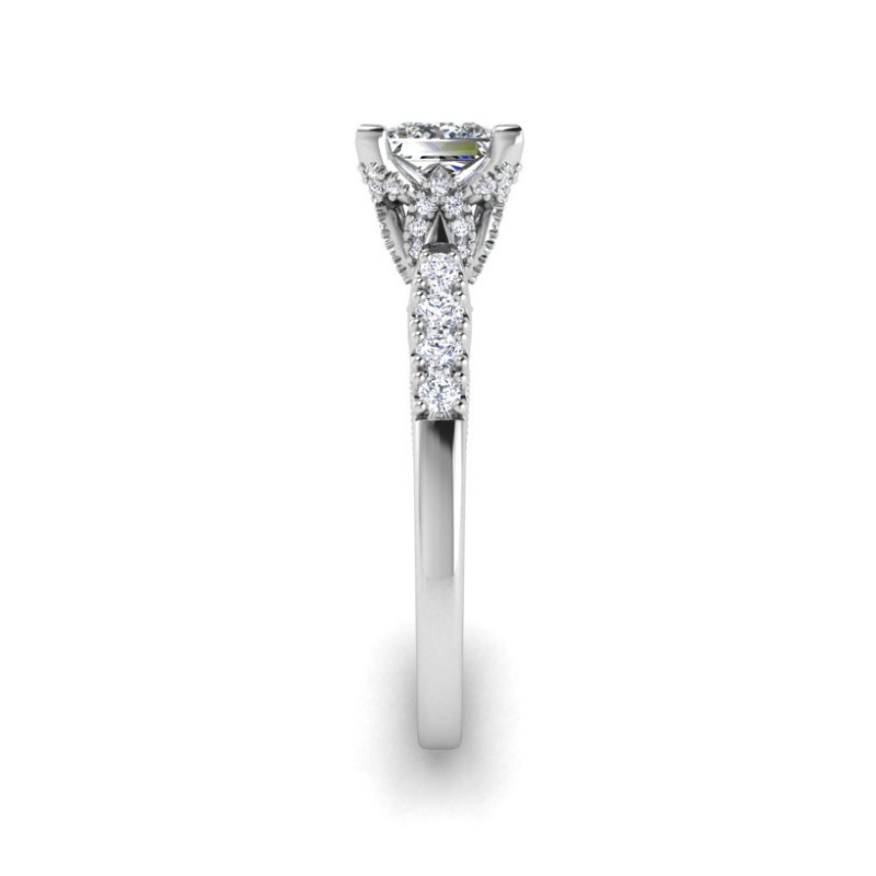Ben Garelick Astra Galactic White Gold 1-Carat Head Princess Diamond Engagement Ring 