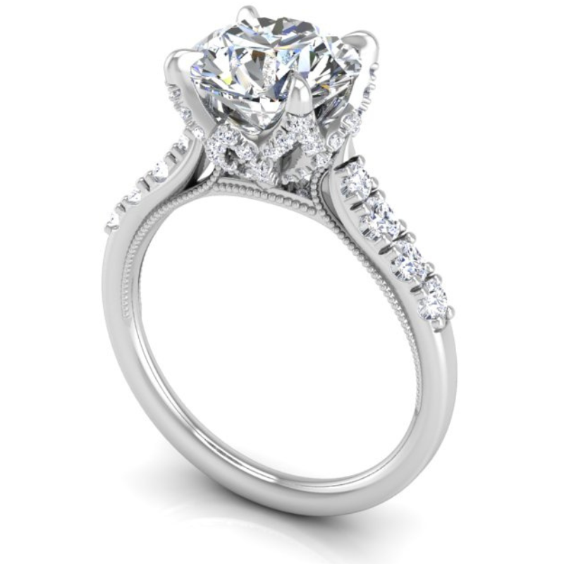 Ben Garelick Astra Galactic White Gold Head Round Diamond Engagement Ring