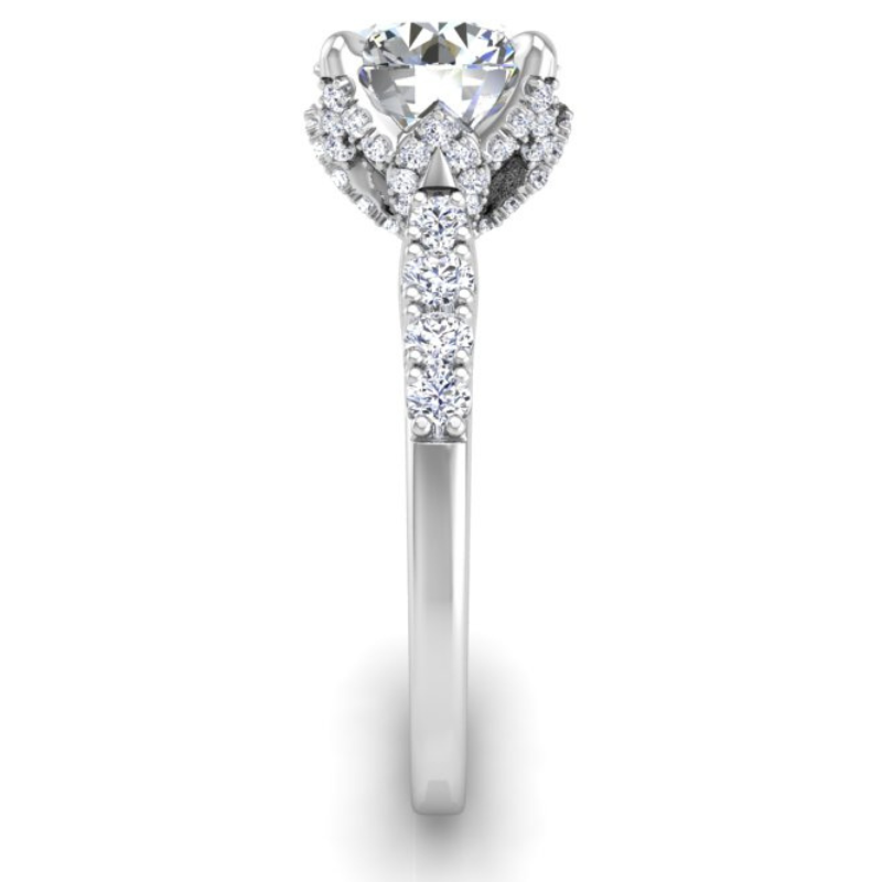 Ben Garelick Astra Galactic White Gold Head Round Diamond Engagement Ring
