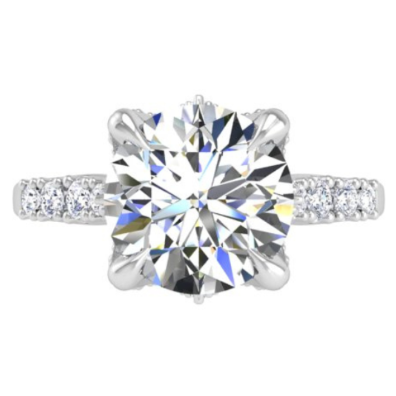 Ben Garelick Astra Galactic White Gold Head Round Diamond Engagement Ring