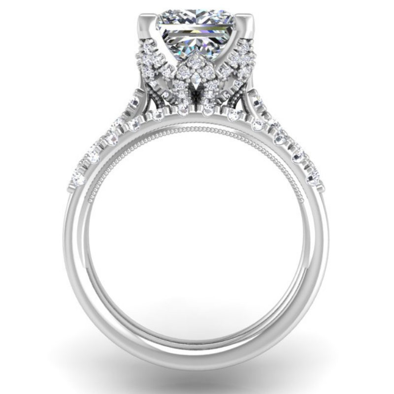 Ben Garelick Astra Galactic White Gold Head Princess Diamond Engagement Ring 