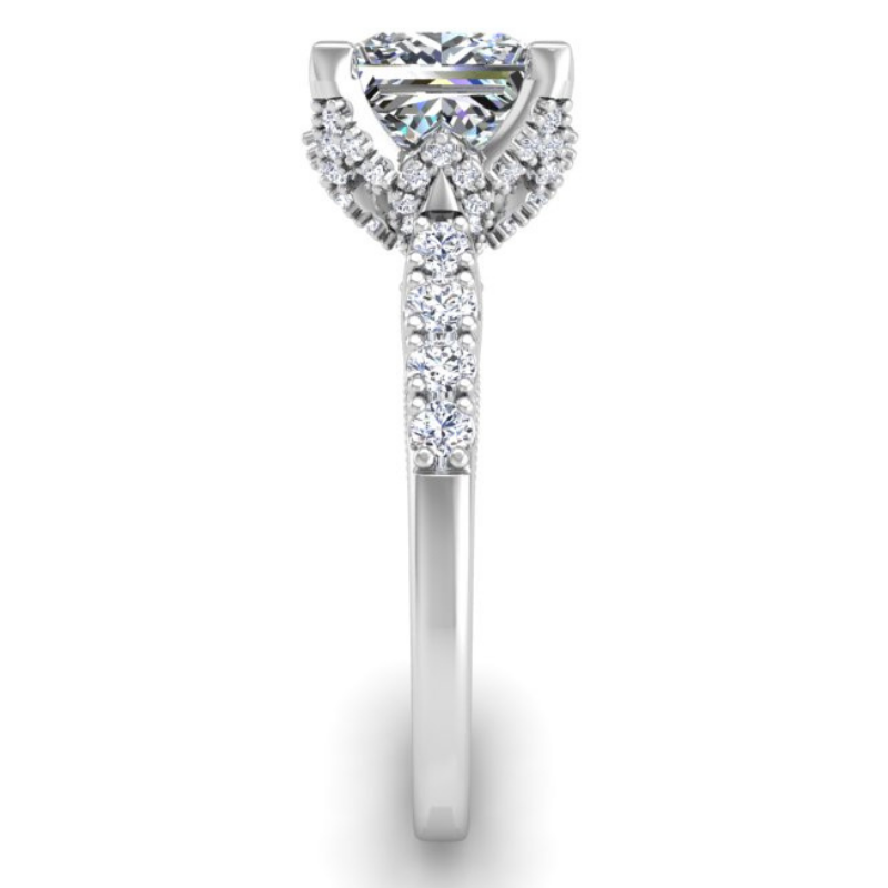 Ben Garelick Astra Galactic White Gold Head Princess Diamond Engagement Ring 