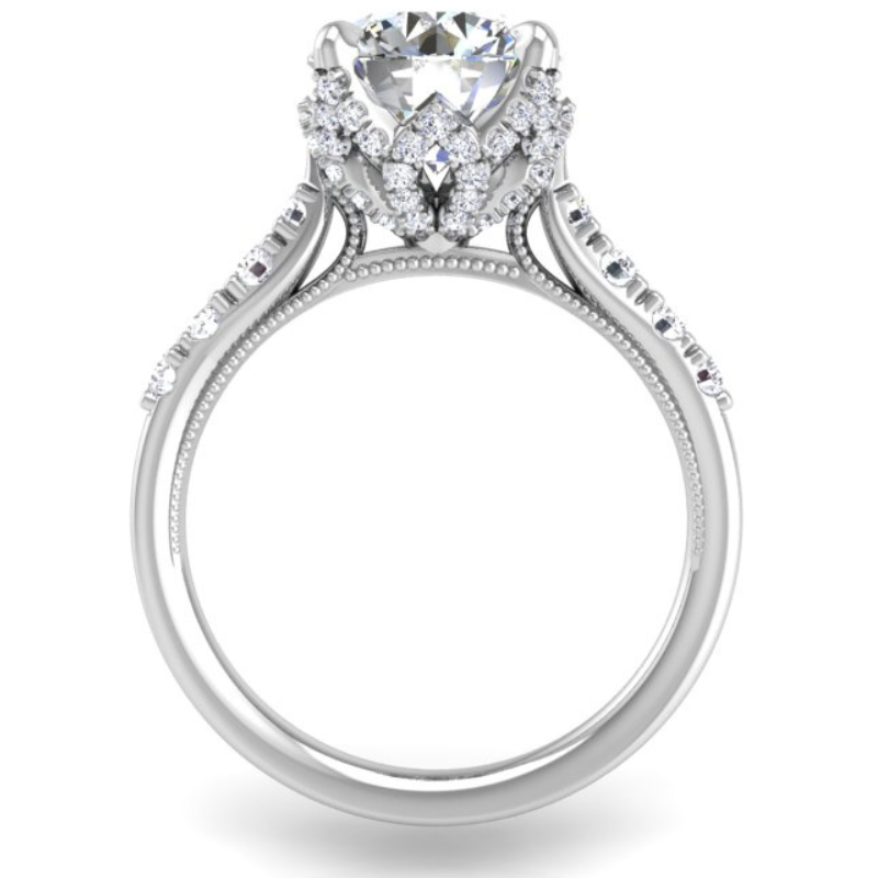 Ben Garelick Astra Galactic White Gold Head Round Diamond Engagement Ring