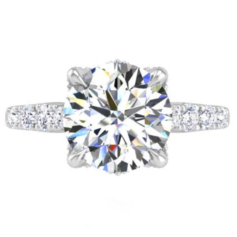 Ben Garelick Astra Galactic White Gold 3-Carat Head Round Diamond Engagement Ring Top
