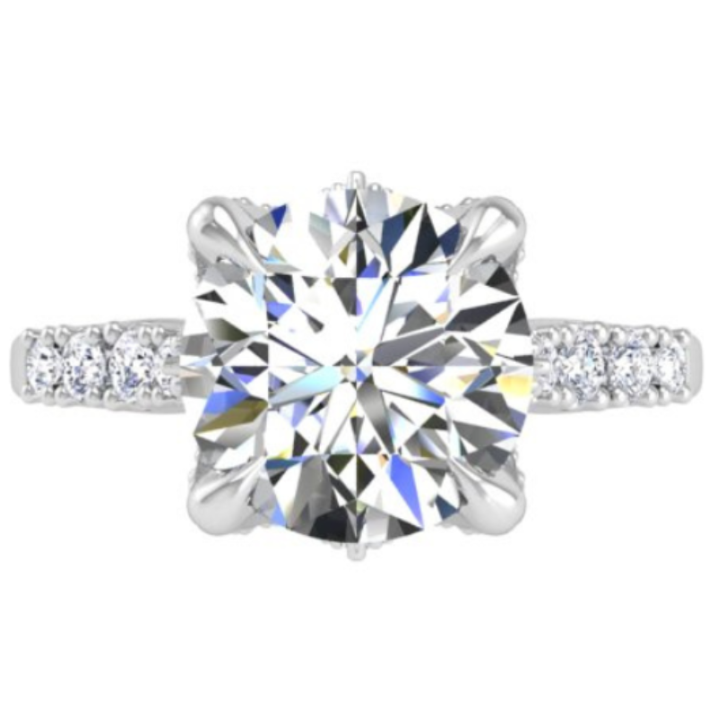 Ben Garelick Astra Galactic White Gold Head Round Diamond Engagement Ring