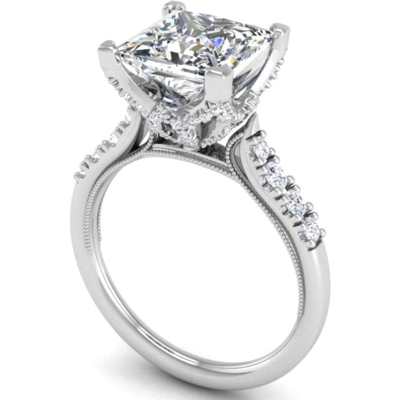 Ben Garelick Astra Galactic White Gold 3-Carat Princess Cut Diamond Engagement Ring 3D 