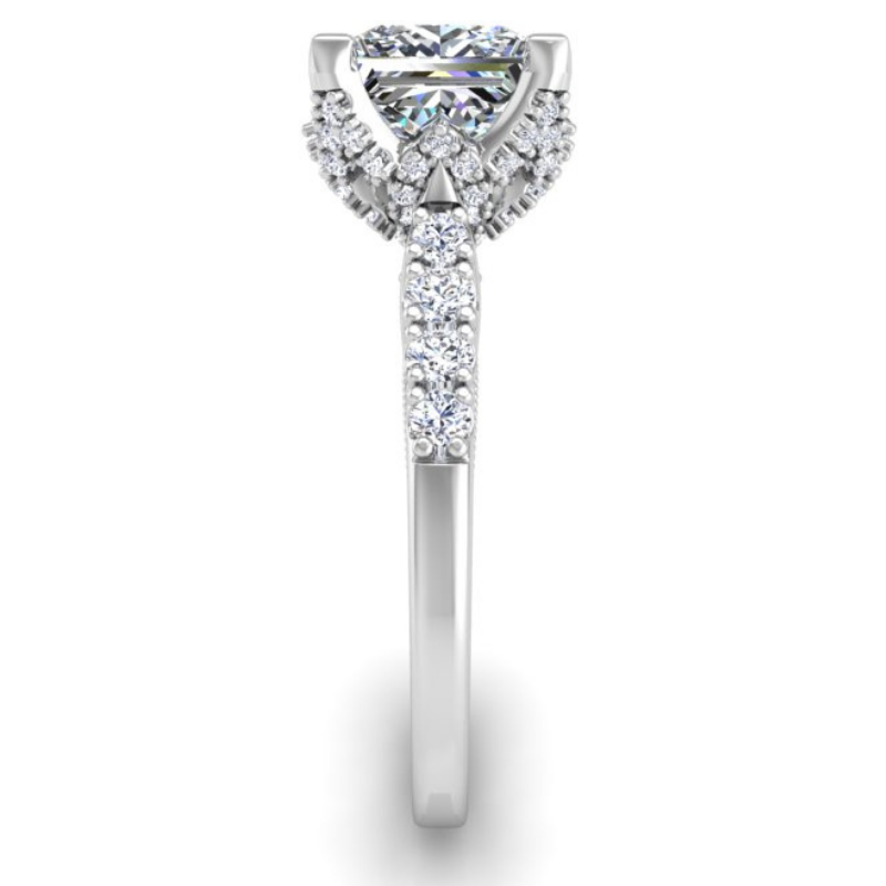 Ben Garelick Astra Galactic White Gold 3-Carat Head Princess Diamond Engagement Ring 