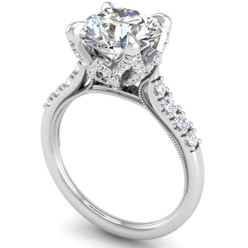 Ben Garelick Astra Galactic White Gold 3-Carat Head Round Diamond Engagement Ring 3D 