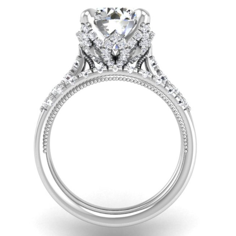 Ben Garelick Astra Galactic White Gold 3-Carat Head Round Diamond Engagement Ring