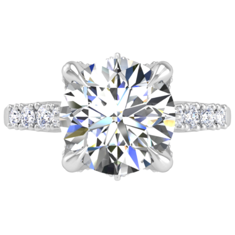 Ben Garelick Astra Galactic White Gold 3-Carat Head Round Diamond Engagement Ring