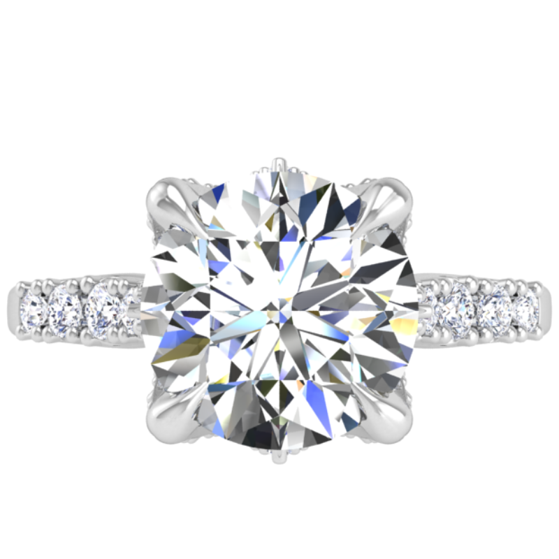 Ben Garelick Astra Galactic White Gold 3-Carat Head Round Diamond Engagement Ring Top