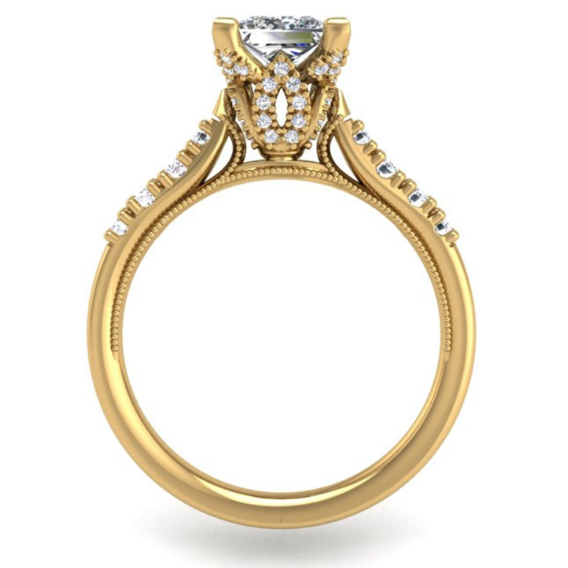 Ben Garelick Astra Galactic Yellow Gold 1-Carat Head Princess Diamond Engagement Ring 