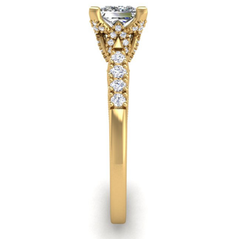 Ben Garelick Astra Galactic Yellow Gold 1-Carat Head Princess Diamond Engagement Ring 