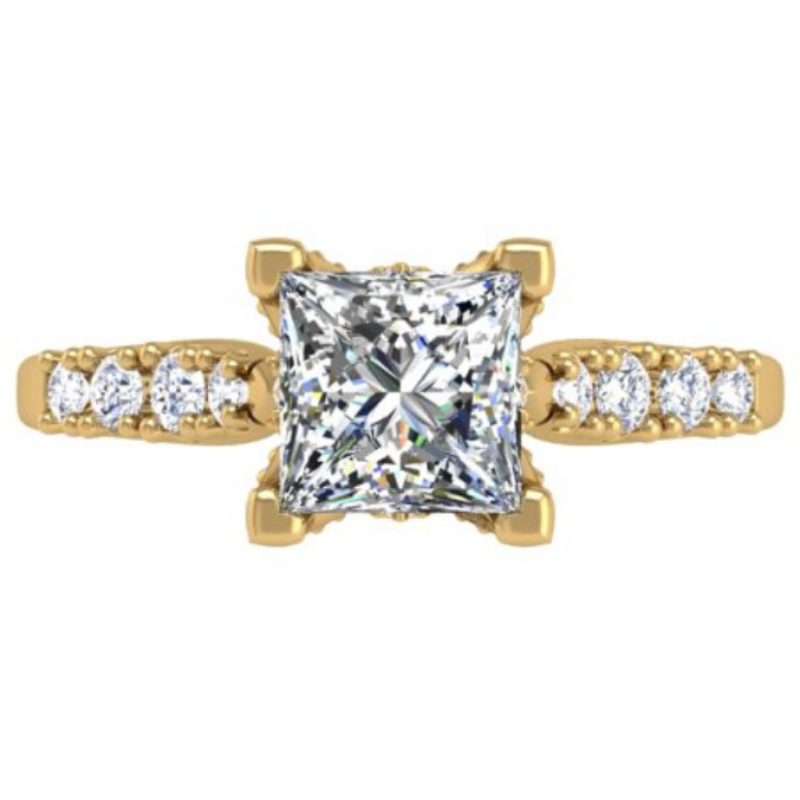 Ben Garelick Astra Galactic Yellow Gold 1-Carat Head Princess Diamond Engagement Ring 