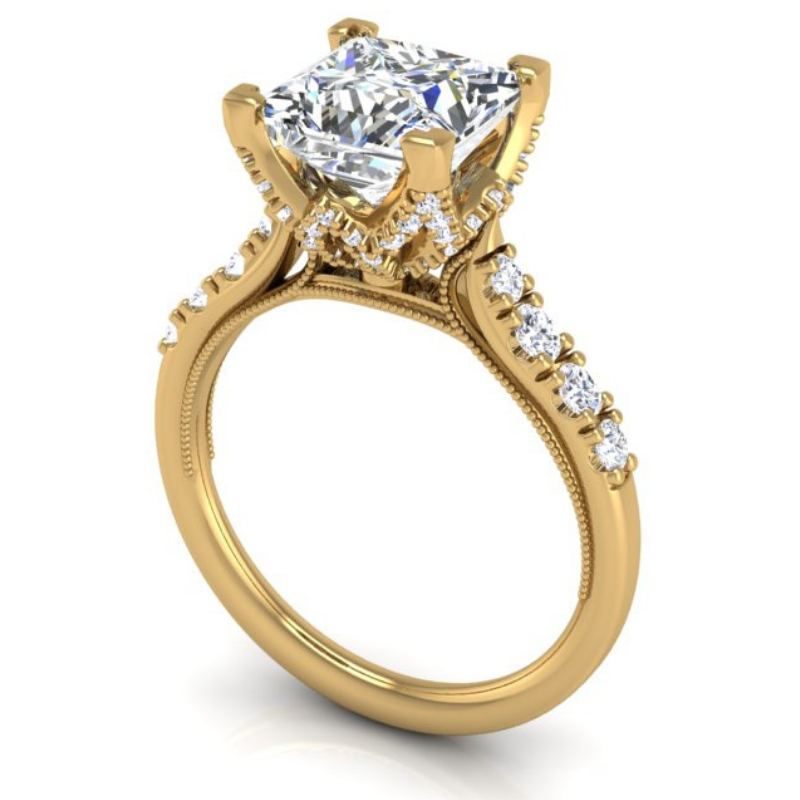 Ben Garelick Astra Galactic Yellow Gold 2-Carat Head Princess Diamond Engagement Ring 