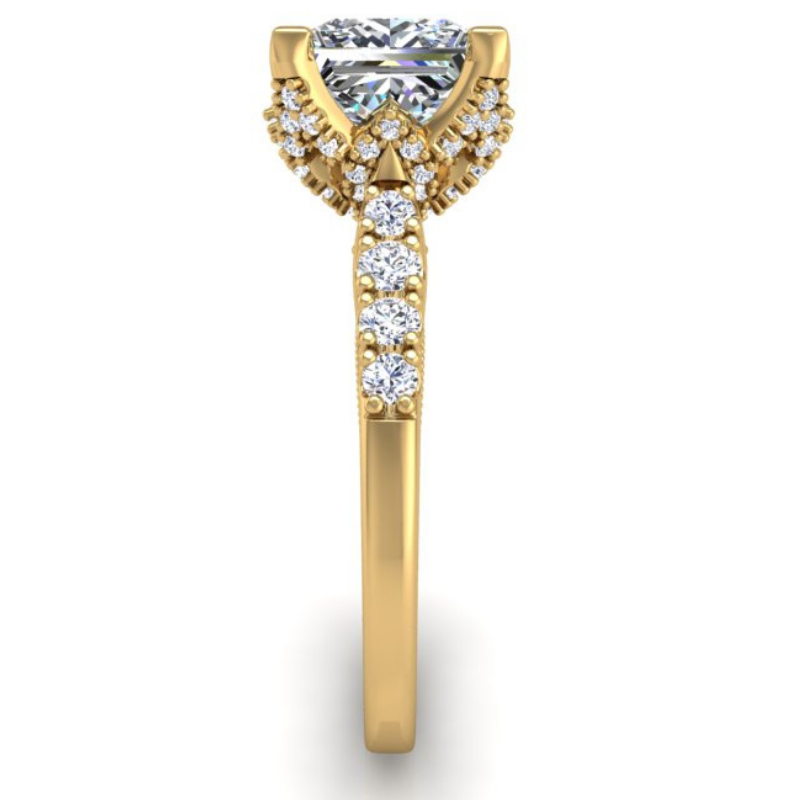 Ben Garelick Astra Galactic Yellow Gold 2-Carat Head Princess Diamond Engagement Ring 