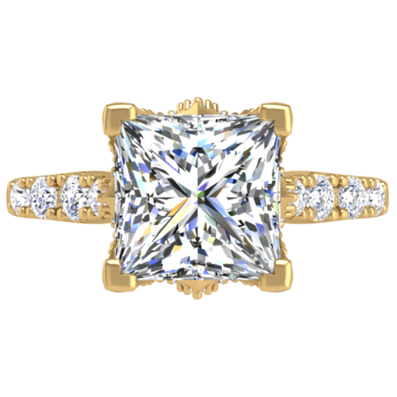 Ben Garelick Astra Galactic Yellow Gold 2-Carat Head Princess Diamond Engagement Ring 