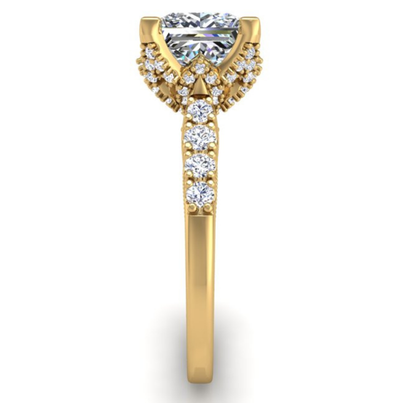 Ben Garelick Astra Galactic Yellow Gold 3-Carat Head Princess Diamond Engagement Ring 
