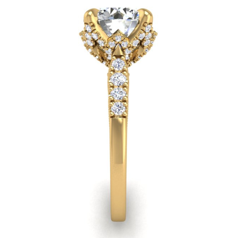 Ben Garelick Astra Galactic Yellow Gold 3-Carat Head Round Diamond Engagement Ring 
