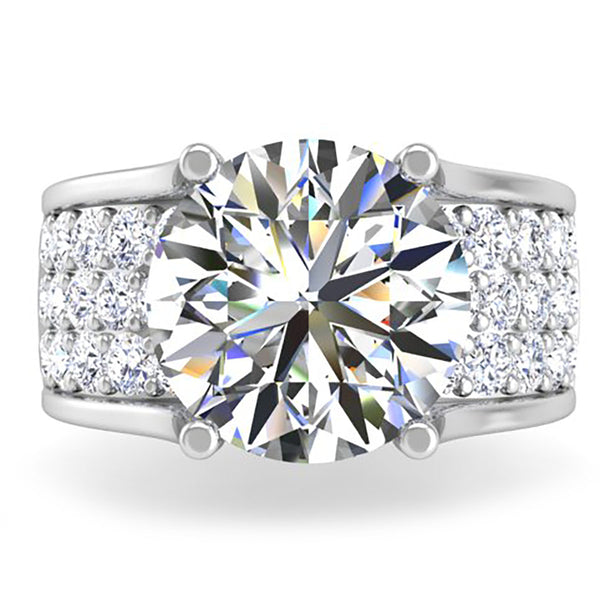 BGLG 4 Carat Round Cut Lab-Grown Tension Style Diamond BGLG 4 Carat Round Cut Lab-Grown Tension Style Diamond