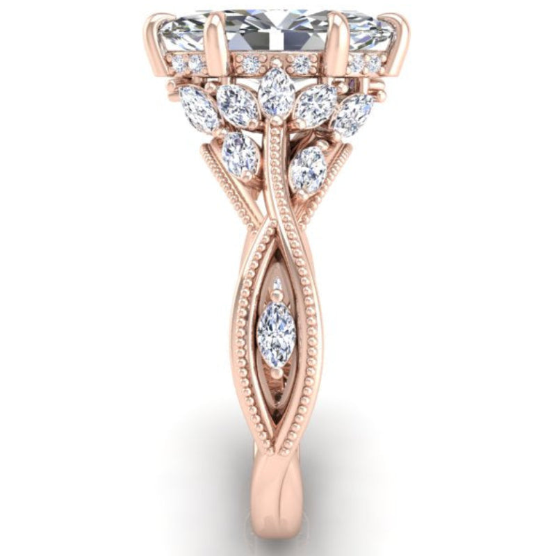 Ben Garelick Bellatrix 2.00 Carat Marquise Diamond Rose Gold Crown Engagement Ring Right