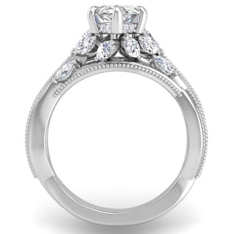 Ben Garelick Bellatrix 2.00 Carat Marquise Diamond White Gold Crown Engagement Ring Front