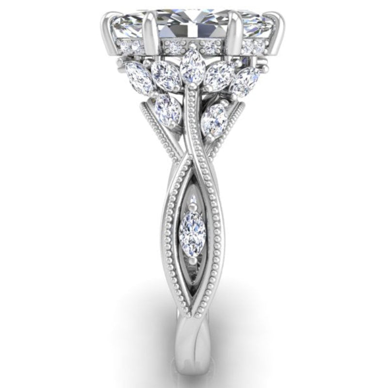 Ben Garelick Bellatrix 2.00 Carat Marquise Diamond White Gold Crown Engagement Ring Right