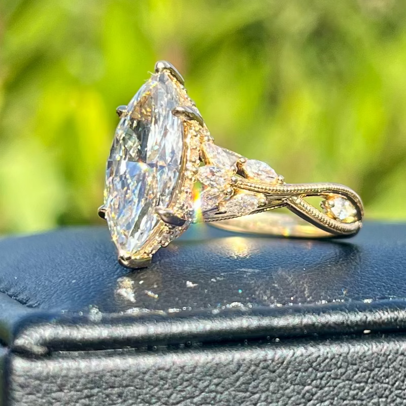 Ben Garelick Bellatrix 2.00 Carat Marquise Diamond Yellow Gold Crown Engagement Ring