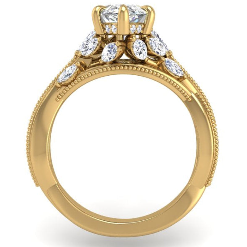 Ben Garelick Bellatrix 2.00 Carat Marquise Diamond White Gold Crown Engagement Ring Front