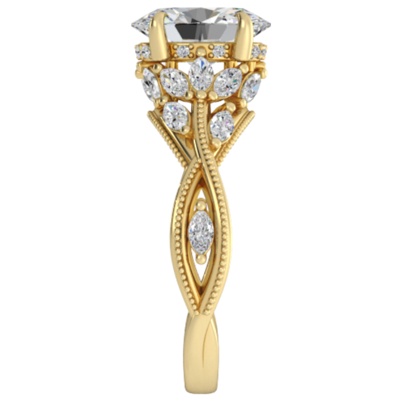 Ben Garelick Bellatrix 2.00 Carat Oval Diamond Crown Engagement Ring Right
