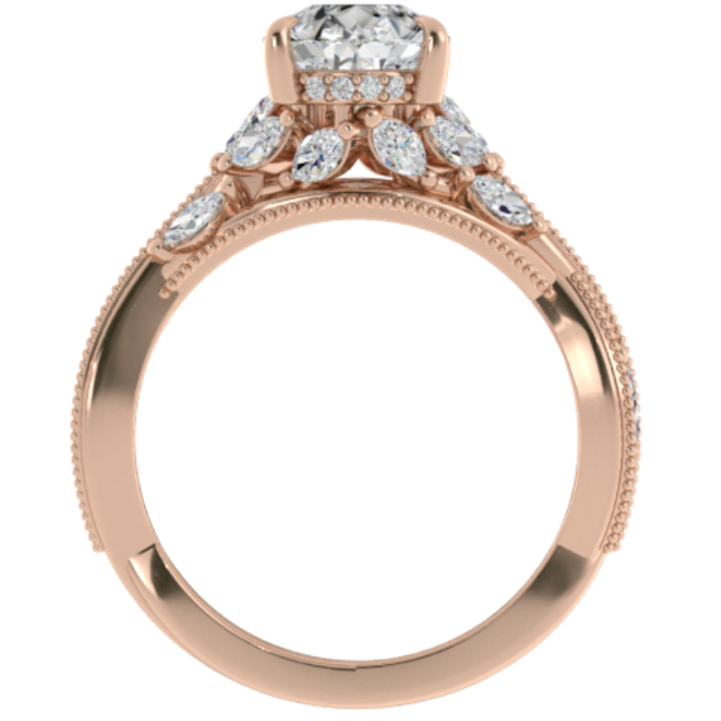 Ben Garelick Bellatrix 2.00 Carat Pear Diamond Rose Gold Crown Engagement Ring Front
