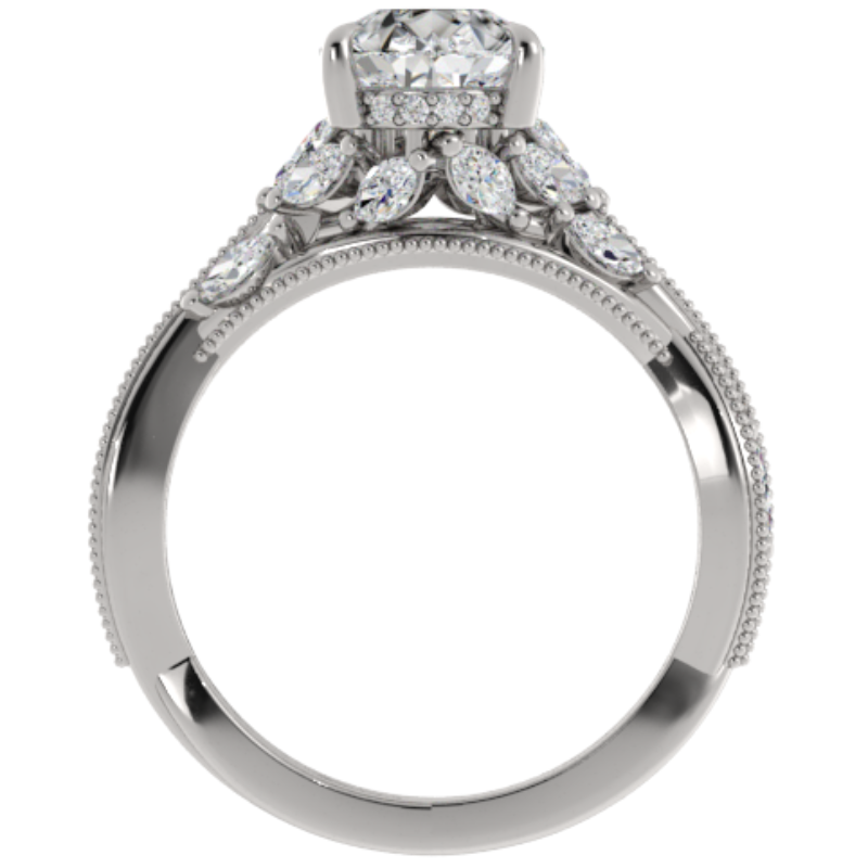 Ben Garelick Bellatrix 2.00 Carat Pear Diamond White Gold Crown Engagement Ring Front