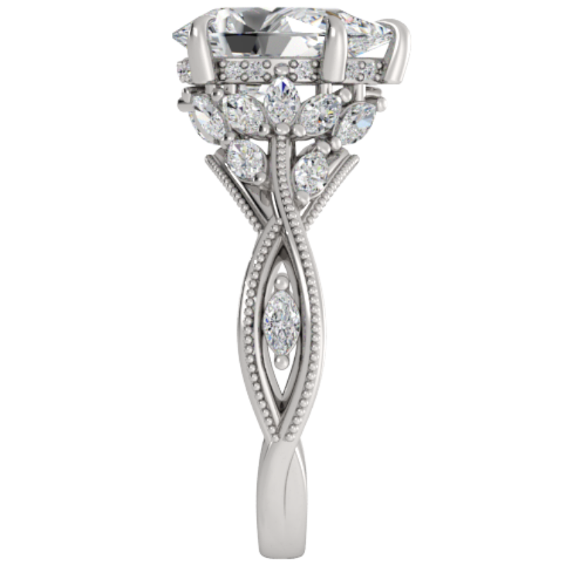 Ben Garelick Bellatrix 2.00 Carat Pear Diamond White Gold Crown Engagement Ring Right