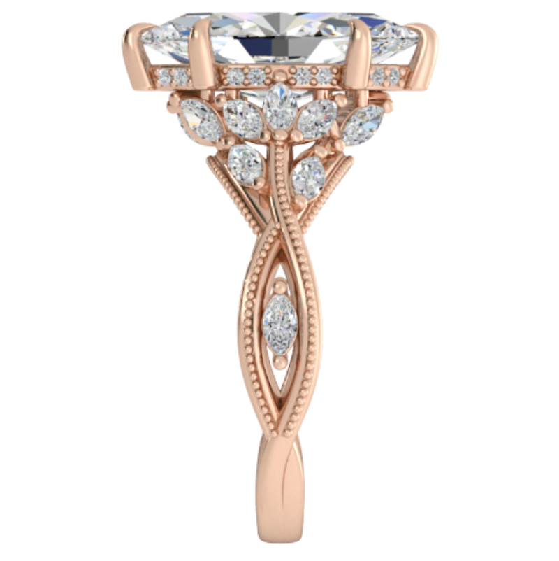 Ben Garelick Bellatrix 3.00 Carat Marquise Diamond Rose Gold Crown Engagement Ring Right