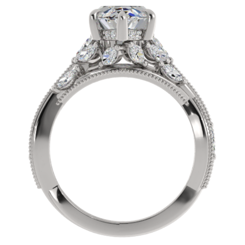 Ben Garelick Bellatrix 3.00 Carat Marquise Diamond White Gold Crown Engagement Ring Front