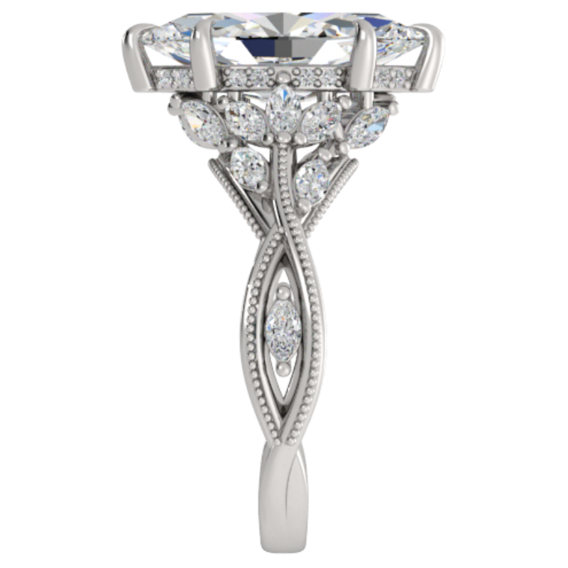 Ben Garelick Bellatrix 3.00 Carat Marquise Diamond White Gold Crown Engagement Ring Right