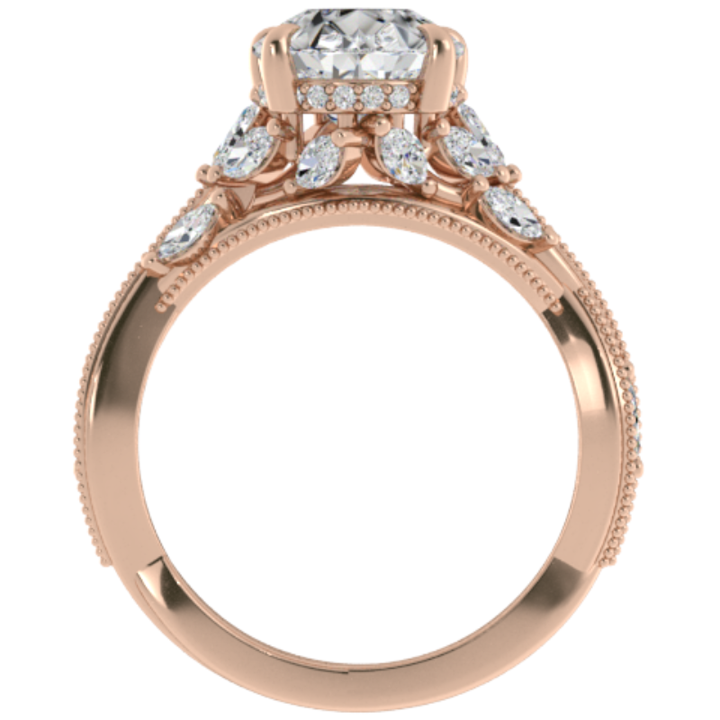Ben Garelick Bellatrix 3.00 Carat Pear Diamond Rose Gold Crown Engagement Ring Front