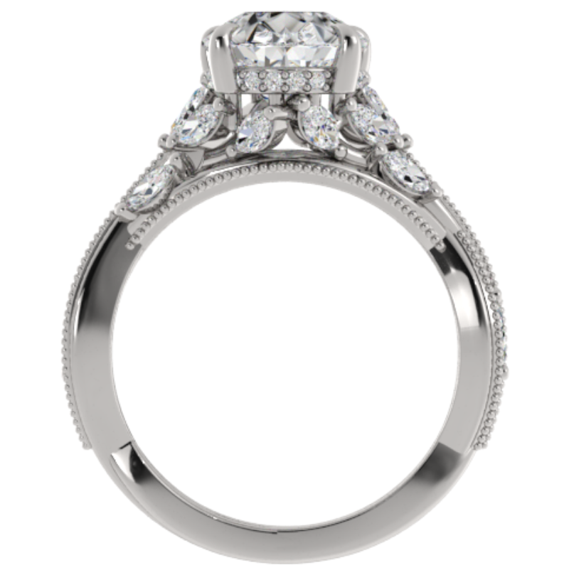 Ben Garelick Bellatrix 3.00 Carat Pear Diamond White Gold Crown Engagement Ring Front