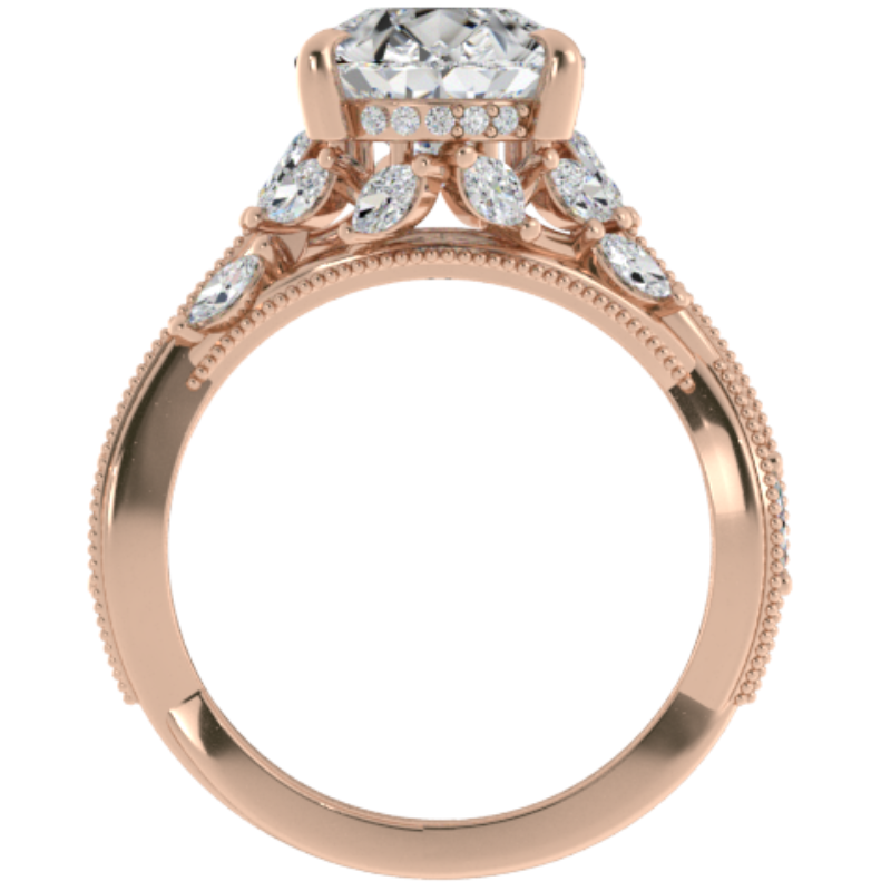 Ben Garelick Bellatrix 4.00 Carat Pear Diamond Rose Gold Crown Engagement Ring Front
