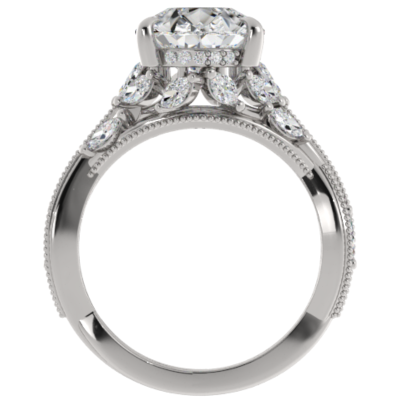 Ben Garelick Bellatrix 4.00 Carat Pear Diamond White Gold Crown Engagement Ring Front