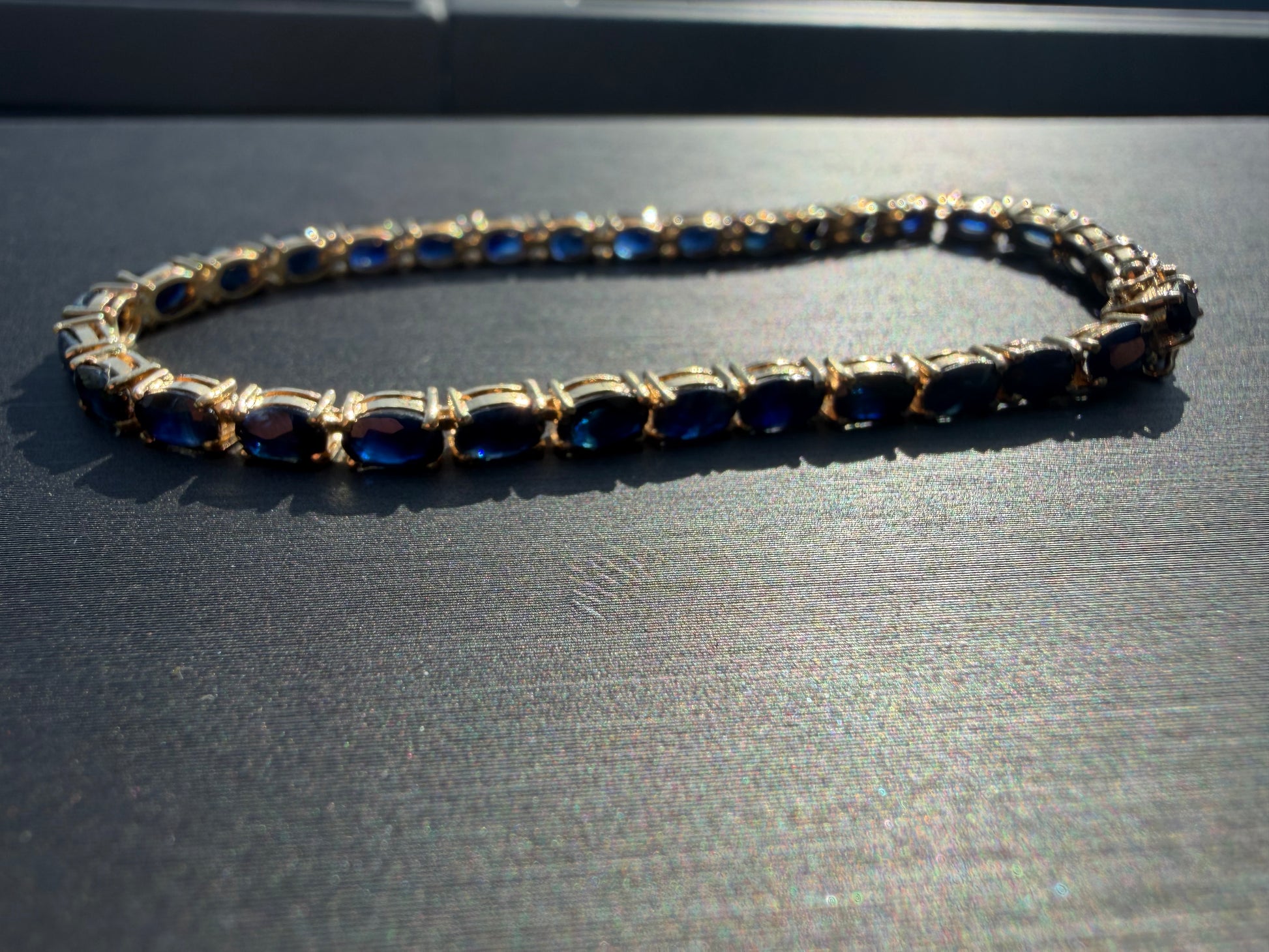 Ben Garelick Estate Sapphire Tennis Bracelet - Flat Layout