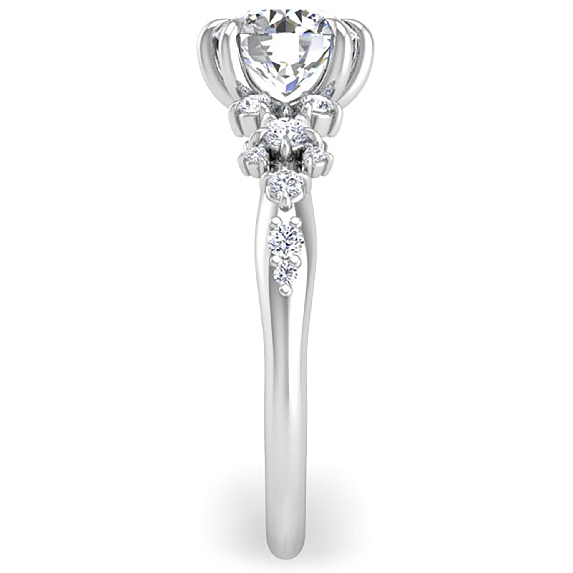 Ben Garelick White Gold Avalon Round Cut Bohemian Diamond Engagement Ring