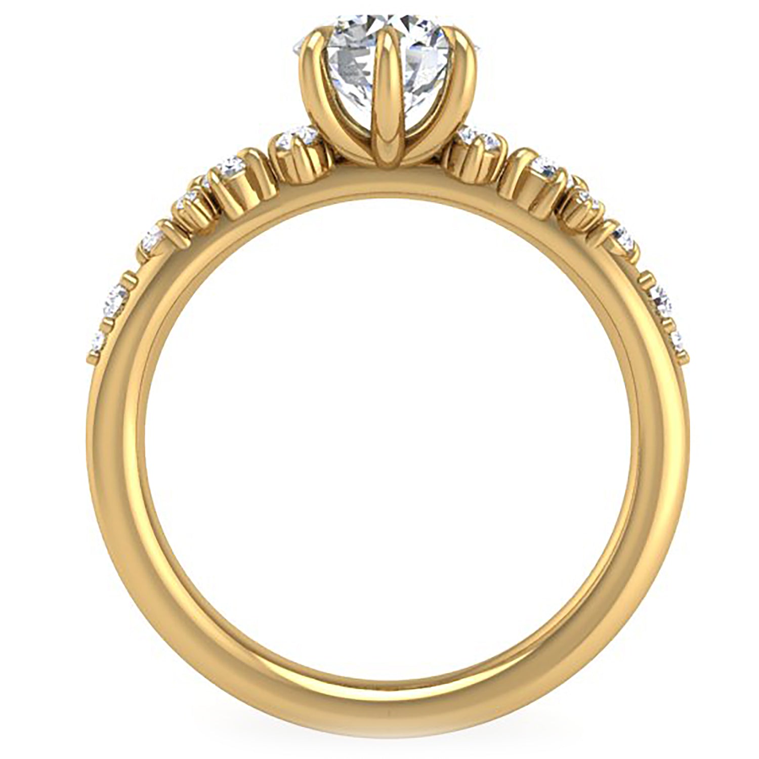 Ben Garelick Yellow Gold Avalon Round Cut Bohemian Diamond Engagement Ring